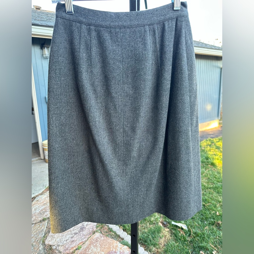 Vintage Pendleton Charcoal Pencil Skirt, Virgin Wool. Size 12